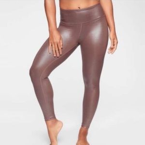 Athleta Elation Shimmer Tight Cinnamon Brown, size Small